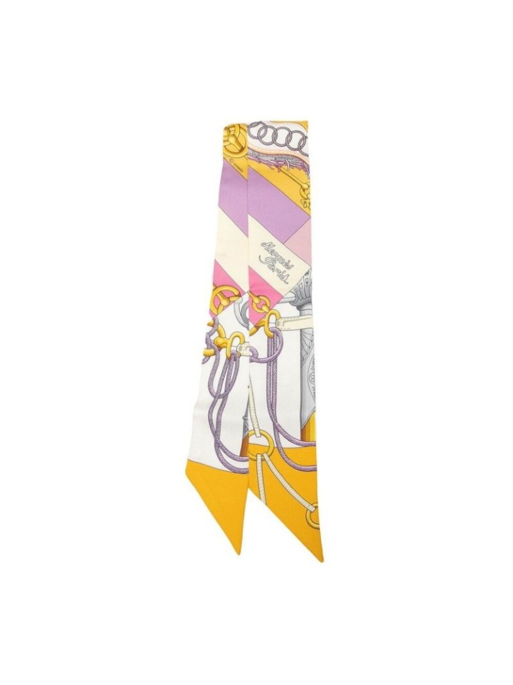 Hermes Twilly Cliquetis Scarf Yellow Multicolor Silk